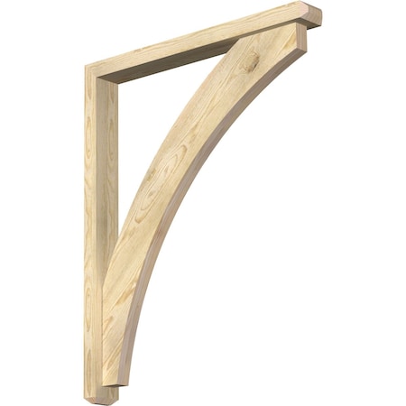 Thorton Craftsman Rough Sawn Bracket W/ Offset Brace, Douglas Fir, 4W X 34D X 42H